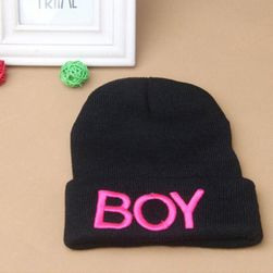 Zimska kapa za otroke z napisom BOY - 6 barv