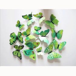 Samolepky zelených 3D motýlů na zeď