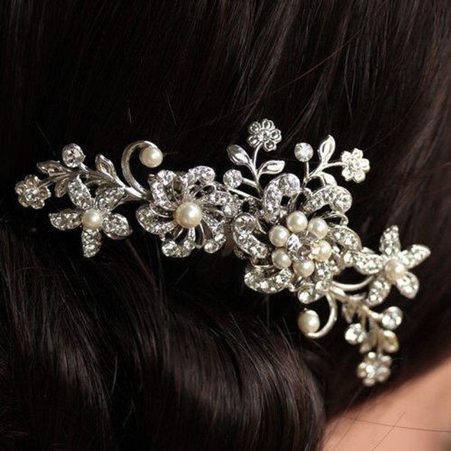 Сватбено гребенче за коса с перли и каммъни - повече варианти 1