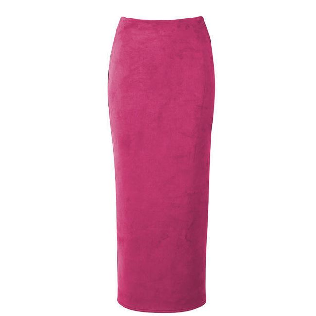 Elegantní pouzdrová maxi sukně - Vínová-velikost č. 4 1