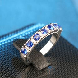 Prsten ve vintage stylu s kamínky - 4 barvy