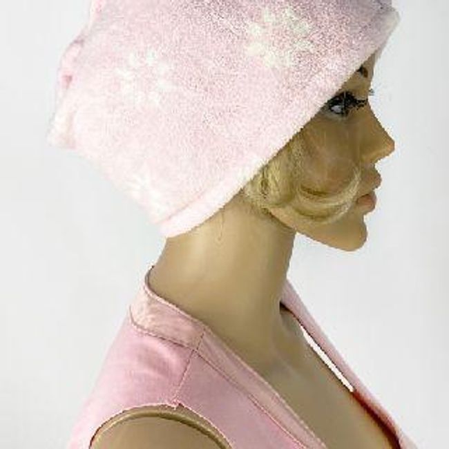 Rychleschnoucí turban na hlavu růžový s květy ZO_209975 1