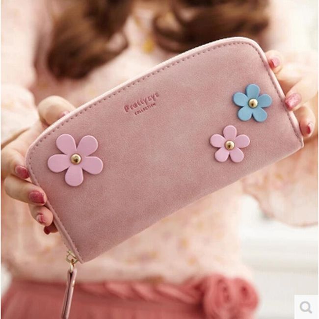 Dámska peňaženka zdobená kvetmi - 6 farieb 1