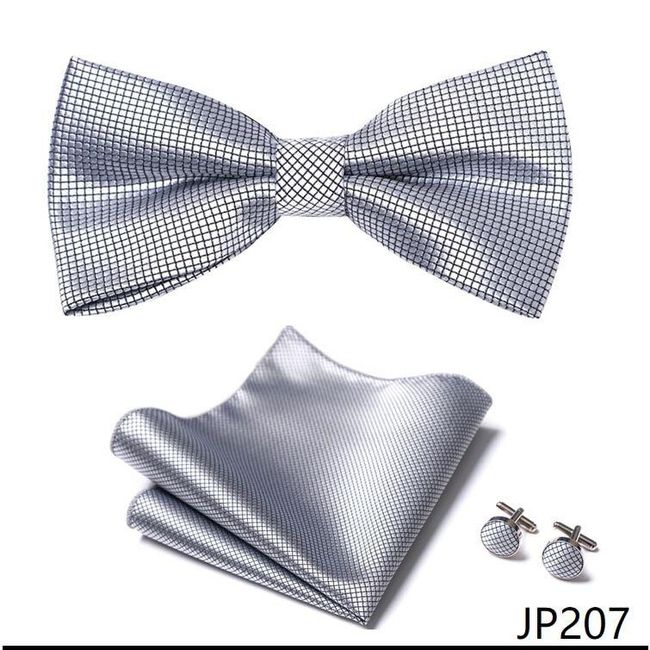 Men's bow tie, handkerchief and cuff buttons KI58 1