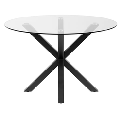 Kulatý jídelní stůl se skleněnou deskou Kave Home, ø 119 cm ZO_273503