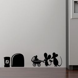 Samolepka na zeď - myší rodinka