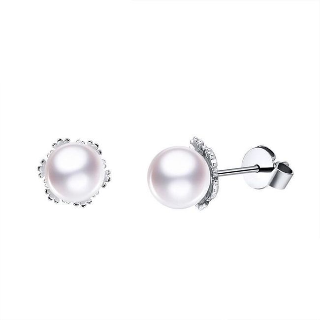 Elegantní náušnice s umělou perlou  1
