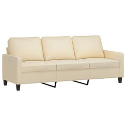 Canapea cu 3 locuri crem 180 cm textil ZO_359173-A