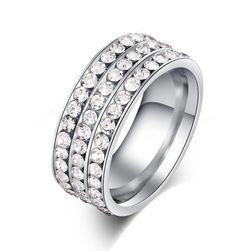 Дамски пръстен - 3 реда камъни