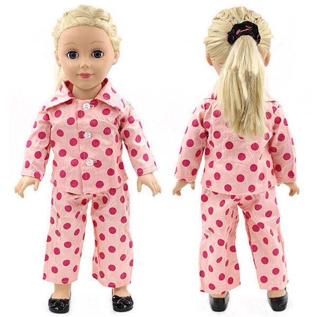 Pizsama rózsaszín pöttyös babák számára 1