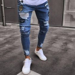 Pánske roztrhané džínsy, veľkosti XS - XXL: ZO_225972-S