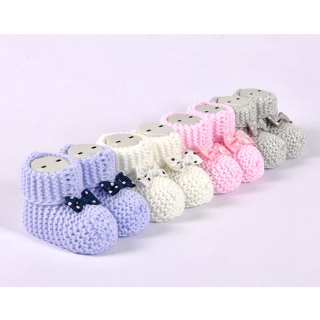 Pletene čizme za bebe s mašnom, 1 par, Boja: ZO_247561-BIL 1