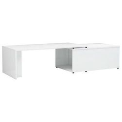 Konferenční stolek bílý vysoký lesk 150x50x35 cm dřevotříska ZO_801343