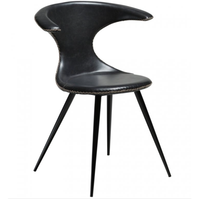Čierna koženka vintage jedálenská stolička DAN - FORM Flair 2 ks ZO_254410 1