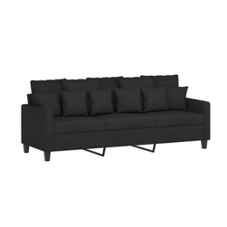 Sofa 3-osobowa czarna 180 cm tekstylna ZO_359279-A