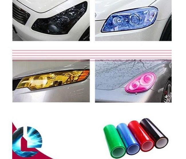 Dekoracyjne folie samochodowe na reflektory samochodowe - 5 kolorów 1
