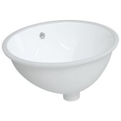 Umywalka łazienkowa biała 49 x 40,5 x 21 cm owalna ceramiczna ZO_153720-A