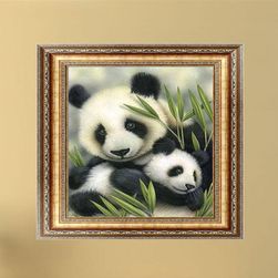 5D kép panda és kölyökkével 