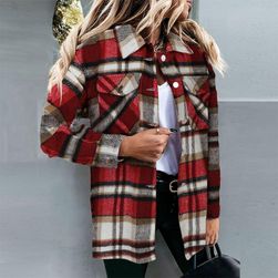Jachetă cămașă în carouri de iarnă pentru femei Jachetă în carouri Jachetă ocazională cu mânecă lungă, cămașă groasă, guler răsturnat, îmbrăcăminte exterioară la modă SS_1005003480345957