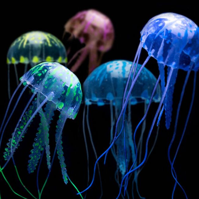 Originalna dekoracija za akvarijum - svetleće veštačke meduze 1