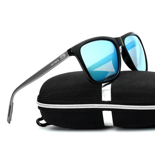 Eleganckie męskie okulary przeciwsłoneczne z etui - polaryzacyjne 1
