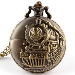 Ретро джобен часовник с локомотив