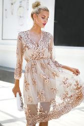 Rochie elegantă cu mânecă lungă - 4 mărimi, 2 culori