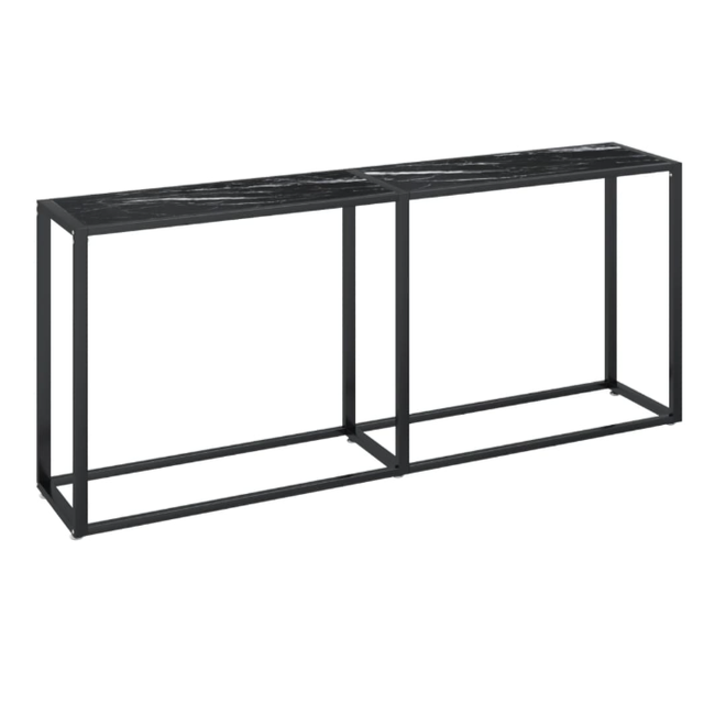 Konzolový stolek černý mramor 180 x 35 x 75,5 cm tvrzené sklo ZO_331685-A 1