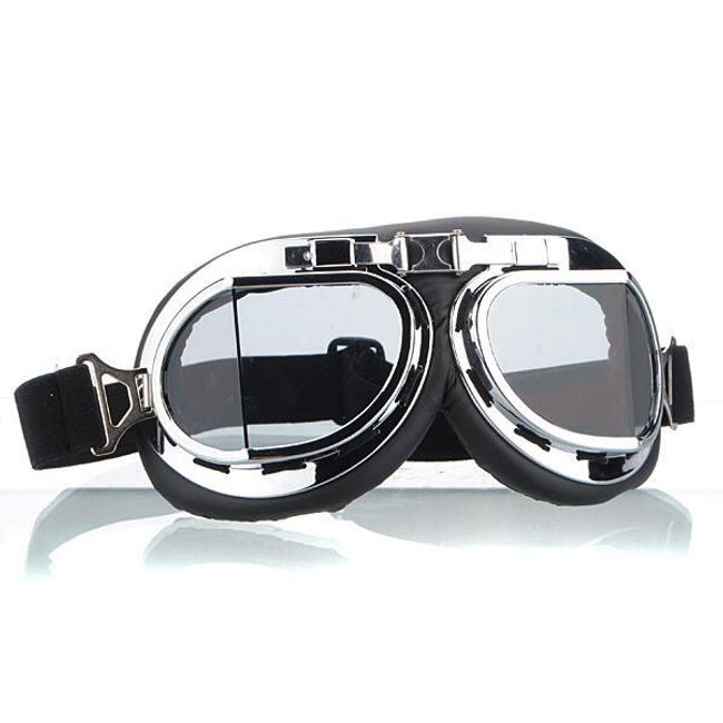 Motorkářské brýle stříbrné - čirá skla 1