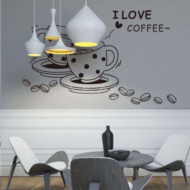 Samolepka na stenu - I Love Coffee 1