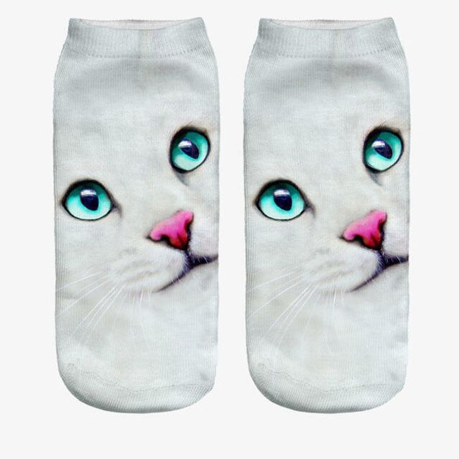 Дамски чорапи с котешки печат 1