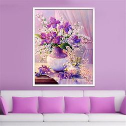Set za izradu vlastite slike s motivom cvijeća - 30 x 40 cm