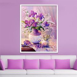 Set pentru realizarea propriei picturi cu motive florale - 30 x 40 cm