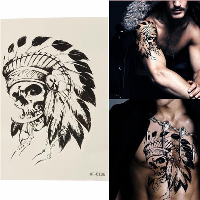 Dočasné tetování - indiánská lebka 1