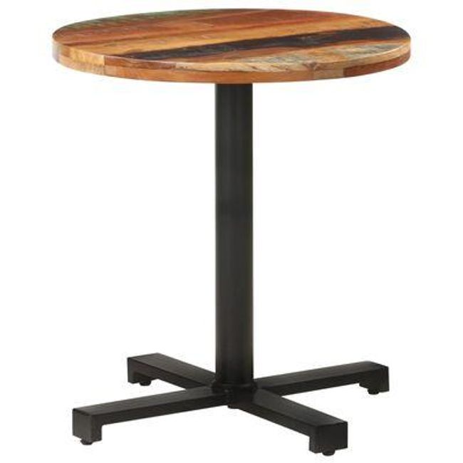 Bistro miza okrogla Ø 70 x 75 cm iz masivnega recikliranega lesa ZO_320291-A 1