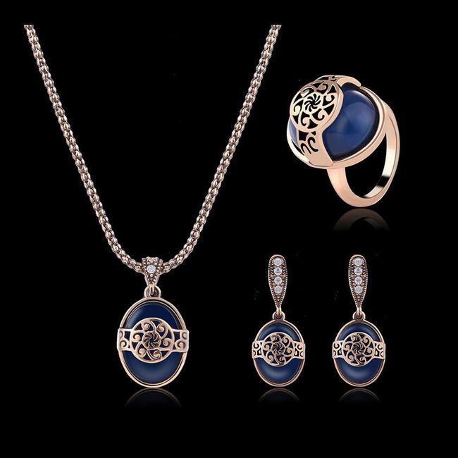 Sada šperků s modrými kamínky - 2 varianty 1