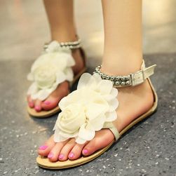 Damskie sandały z kwiatkiem - 3 kolory