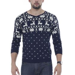 Мъжки пуловер със зимен модел
