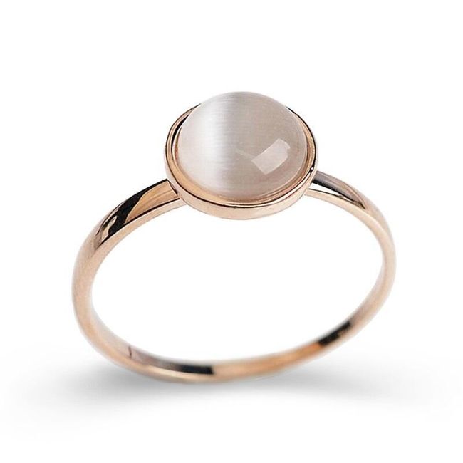 Elegantný prsteň s väčším kameňom - 2 farby 1