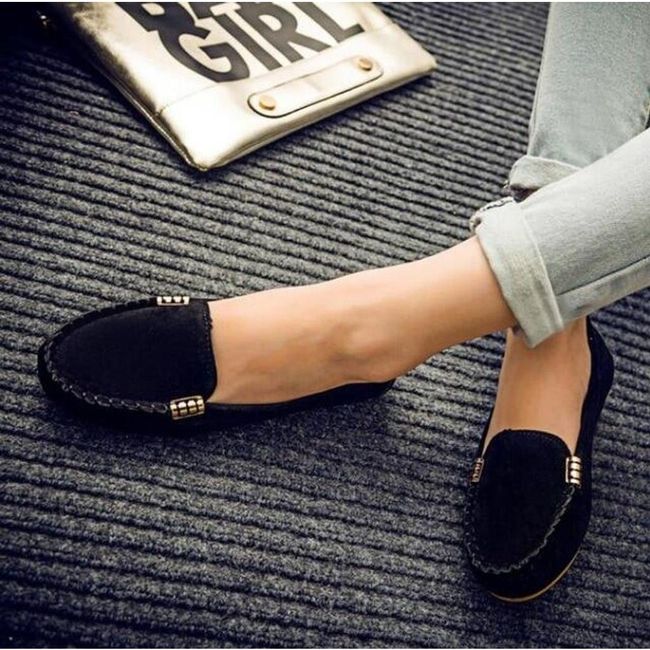 Női Johnnie Loafers fekete - 4-es méret, CIPŐ Méretek: ZO_228561-35 1