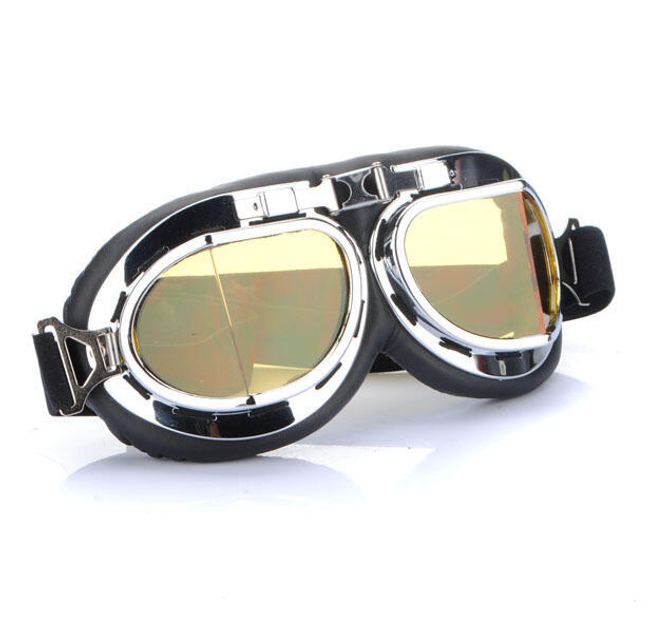 Motoros szemüveg ezüst - sárga üveg 1