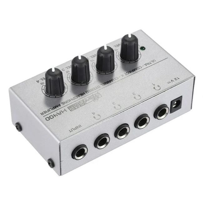 Amplificator de căști stereo audio mini audio cu 4 canale ultra compact cu adaptor de alimentare ZO_250411 1