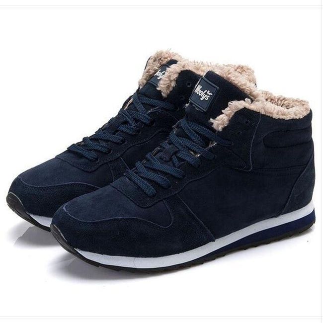 Унисекс зимни маратонки с кожа - 2 цвята Синьо - 5, Размери на обувките: ZO_236313-35 1