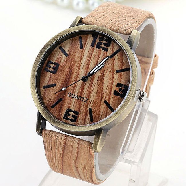 Unisex hodinky v imitaci dřeva - 2 varianty číslic 1