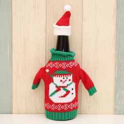 Vánoční dekorace na láhev vína