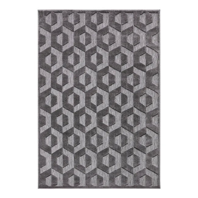 Antracitový koberec 200x285 cm Iconic Hexa – ZO_BON1102021 1