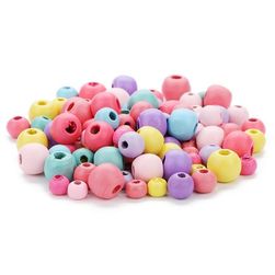 Lesene kroglice v pastelnih barvah - 100 kosov