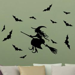 Samolepka na zeď - čarodějnice s netopýry