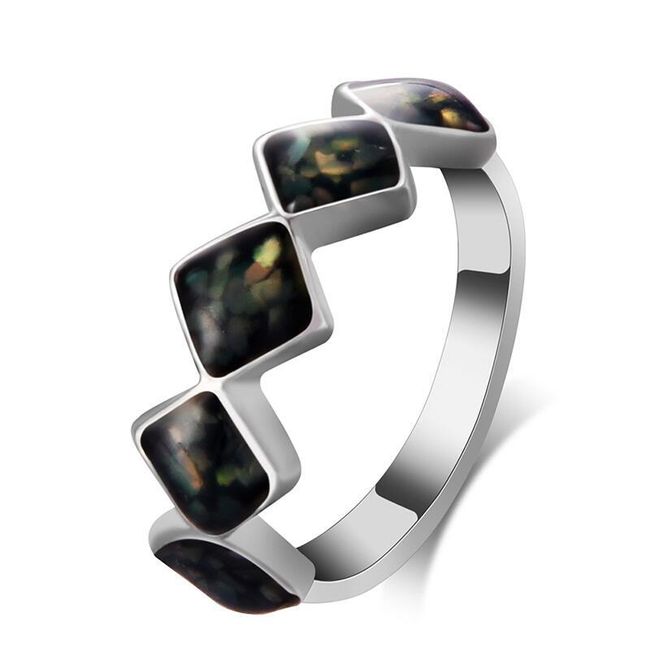 Elegantní prsten s hranatými kamínky 1
