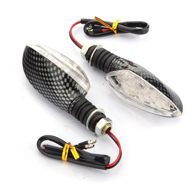 Kierunkowskazy LED do motocykla - imitacja karbonu, 2 szt. 1